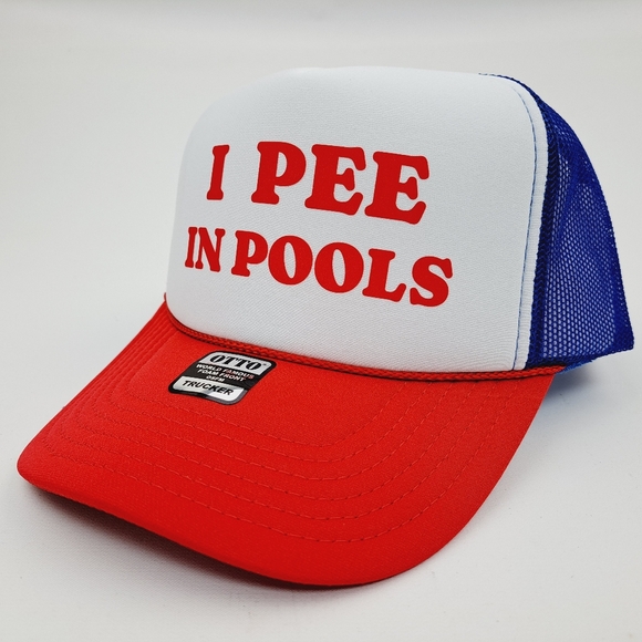I Pee In Pools Foam Trucker Mesh Snapback - Picture 3 of 5